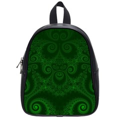 Emerald Green Spirals School Bag (small) by SpinnyChairDesigns