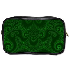 Emerald Green Spirals Toiletries Bag (two Sides) by SpinnyChairDesigns