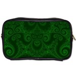 Emerald Green Spirals Toiletries Bag (Two Sides) Front