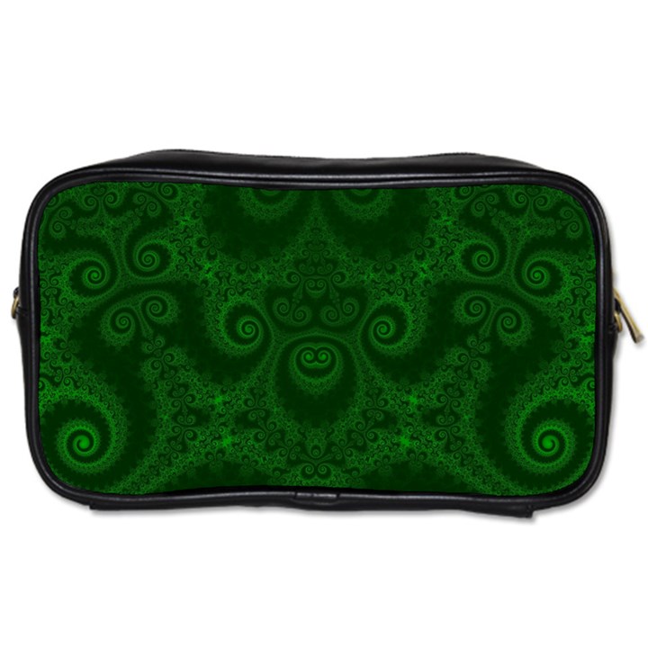 Emerald Green Spirals Toiletries Bag (Two Sides)