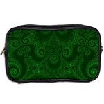 Emerald Green Spirals Toiletries Bag (Two Sides) Back