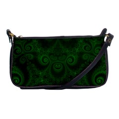 Emerald Green Spirals Shoulder Clutch Bag by SpinnyChairDesigns