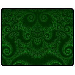 Emerald Green Spirals Fleece Blanket (medium)  by SpinnyChairDesigns