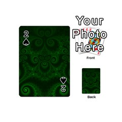 Emerald Green Spirals Playing Cards 54 Designs (mini) by SpinnyChairDesigns