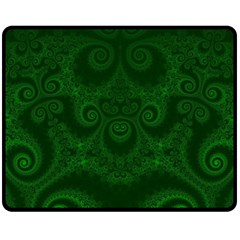 Emerald Green Spirals Double Sided Fleece Blanket (medium)  by SpinnyChairDesigns