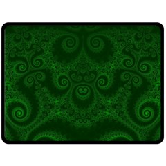 Emerald Green Spirals Double Sided Fleece Blanket (large)  by SpinnyChairDesigns