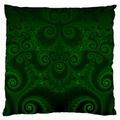 Emerald Green Spirals Standard Flano Cushion Case (one Side) by SpinnyChairDesigns