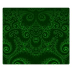 Emerald Green Spirals Double Sided Flano Blanket (small)  by SpinnyChairDesigns