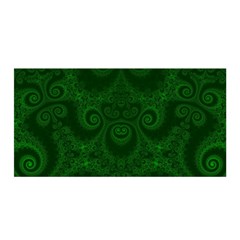 Emerald Green Spirals Satin Wrap by SpinnyChairDesigns