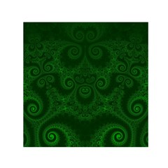 Emerald Green Spirals Small Satin Scarf (square) by SpinnyChairDesigns