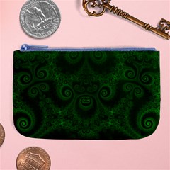 Emerald Green Spirals Large Coin Purse by SpinnyChairDesigns