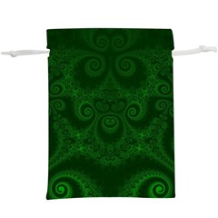 Emerald Green Spirals  Lightweight Drawstring Pouch (xl) by SpinnyChairDesigns