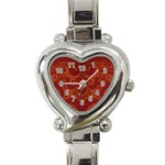 Red and Gold Spirals Heart Italian Charm Watch Front