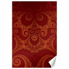 Red And Gold Spirals Canvas 24  X 36  by SpinnyChairDesigns