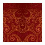 Red and Gold Spirals Medium Glasses Cloth (2 Sides) Front