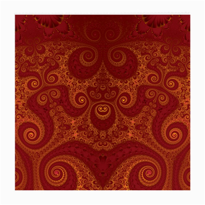 Red and Gold Spirals Medium Glasses Cloth (2 Sides)