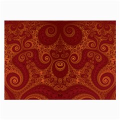 Red And Gold Spirals Large Glasses Cloth (2 Sides) by SpinnyChairDesigns