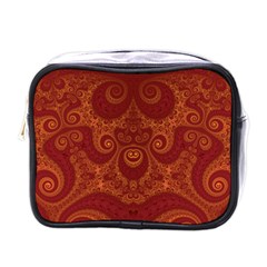 Red And Gold Spirals Mini Toiletries Bag (one Side) by SpinnyChairDesigns