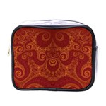 Red and Gold Spirals Mini Toiletries Bag (One Side) Front