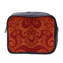 Red And Gold Spirals Mini Toiletries Bag (two Sides) by SpinnyChairDesigns