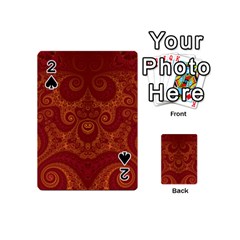 Red And Gold Spirals Playing Cards 54 Designs (mini) by SpinnyChairDesigns