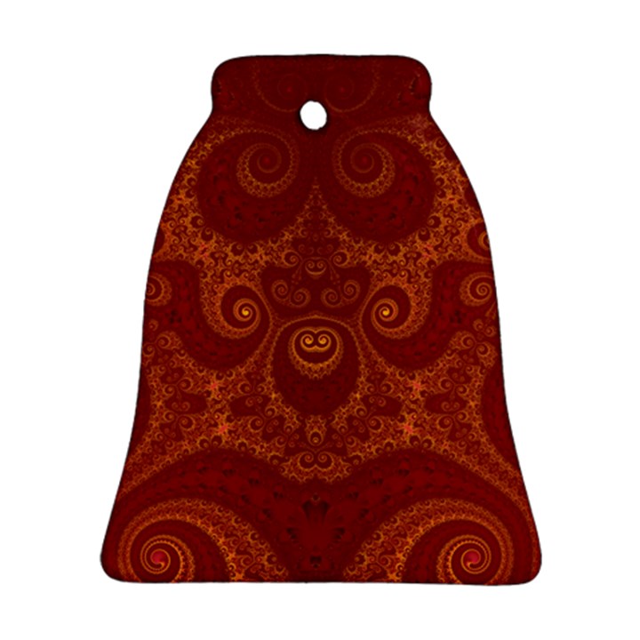 Red and Gold Spirals Ornament (Bell)