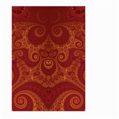 Red And Gold Spirals Large Garden Flag (two Sides) by SpinnyChairDesigns