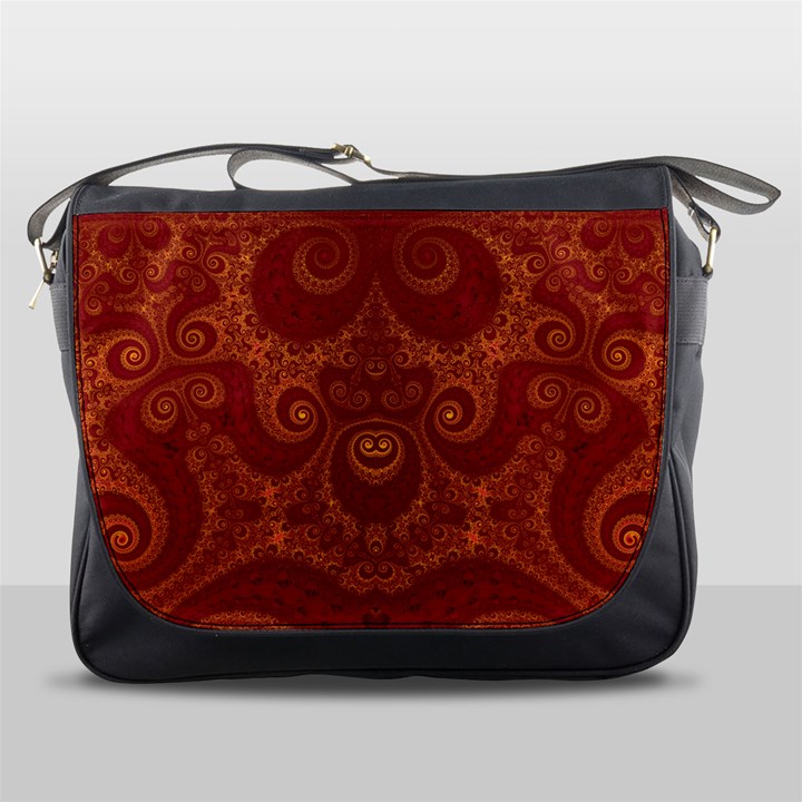 Red and Gold Spirals Messenger Bag