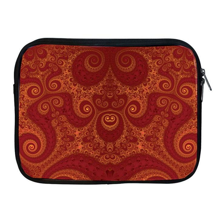 Red and Gold Spirals Apple iPad 2/3/4 Zipper Cases