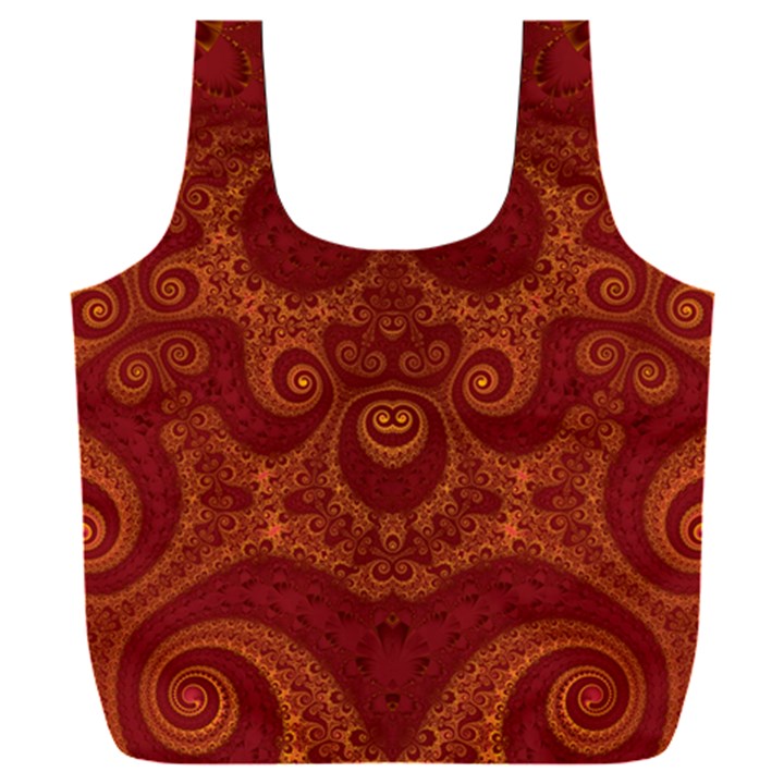 Red and Gold Spirals Full Print Recycle Bag (XXXL)