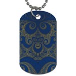 Navy Blue and Gold Swirls Dog Tag (One Side) Front