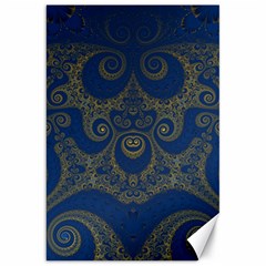 Navy Blue And Gold Swirls Canvas 20  X 30  by SpinnyChairDesigns