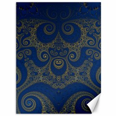 Navy Blue And Gold Swirls Canvas 36  X 48  by SpinnyChairDesigns