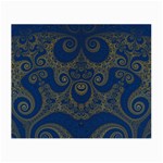 Navy Blue and Gold Swirls Small Glasses Cloth (2 Sides) Front