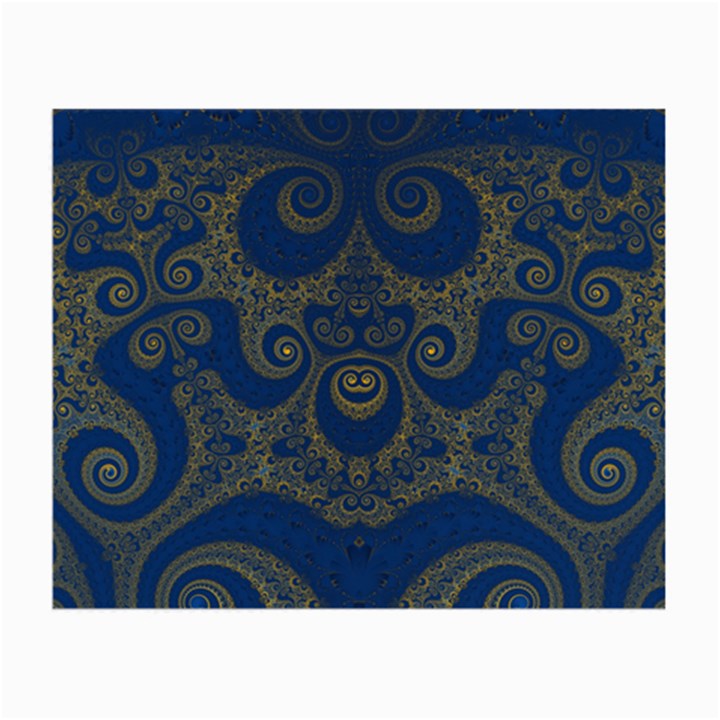 Navy Blue and Gold Swirls Small Glasses Cloth (2 Sides)