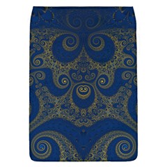 Navy Blue And Gold Swirls Removable Flap Cover (l) by SpinnyChairDesigns