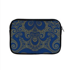 Navy Blue And Gold Swirls Apple Macbook Pro 15  Zipper Case by SpinnyChairDesigns