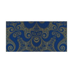 Navy Blue And Gold Swirls Yoga Headband by SpinnyChairDesigns