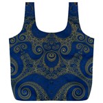 Navy Blue and Gold Swirls Full Print Recycle Bag (XXXL) Front