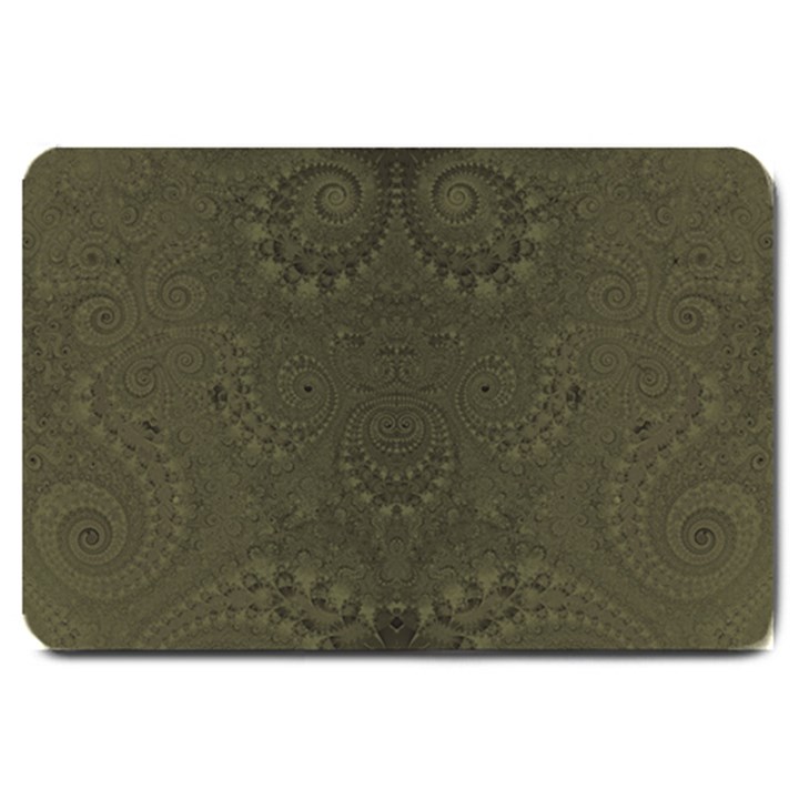 Rustic Green Brown Swirls Large Doormat 