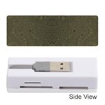 Rustic Green Brown Swirls Memory Card Reader (Stick) Front