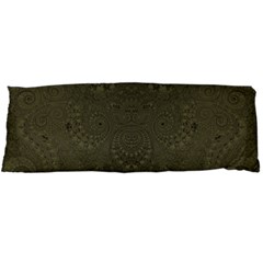 Rustic Green Brown Swirls Body Pillow Case Dakimakura (two Sides) by SpinnyChairDesigns