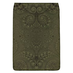 Rustic Green Brown Swirls Removable Flap Cover (l) by SpinnyChairDesigns