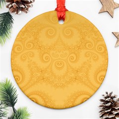 Golden Honey Swirls Ornament (round) by SpinnyChairDesigns