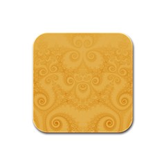 Golden Honey Swirls Rubber Square Coaster (4 Pack) 