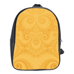 Golden Honey Swirls School Bag (xl) by SpinnyChairDesigns