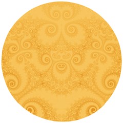 Golden Honey Swirls Wooden Puzzle Round by SpinnyChairDesigns