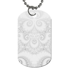 Wedding White Swirls Spirals Dog Tag (two Sides) by SpinnyChairDesigns