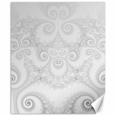 Wedding White Swirls Spirals Canvas 8  X 10  by SpinnyChairDesigns