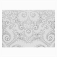 Wedding White Swirls Spirals Large Glasses Cloth (2 Sides) by SpinnyChairDesigns